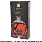 DIFFUSORE DI FRAGRANZA CON BOTTIGLIA ESAGONALE 700 ML PEPE NERO & ZENZERO C/BACCHETTI C/SCATOLA ART.14945 -