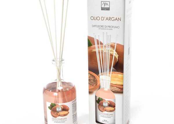 DIFFUSORE DI ESSENZA 500 ML OLIO D'ARGAN " LINEA BOUQUET" C/BACCHETTI IN COTONE ART.21080 -
