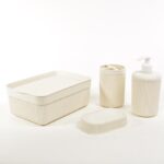 COMPLETO DA BAGNO 5 PEZZI IN PLASTICA CREMA ART.27457 -
