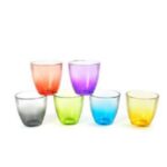 BICCHIERI S/6 IN VETRO "LINES SPRING" 285 CC COLORI ASS. ART.31614 -
