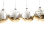 PALLA DI NATALE "GOLD" IN VETRO DIAM. 10CM ASS. IN ESP.BIANCO/ORO 59519 -
