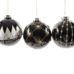 PALLA DI NATALE IN VETRO DIAM.10CM ASS. IN ESP. NERA/ORO ART. 60300 -