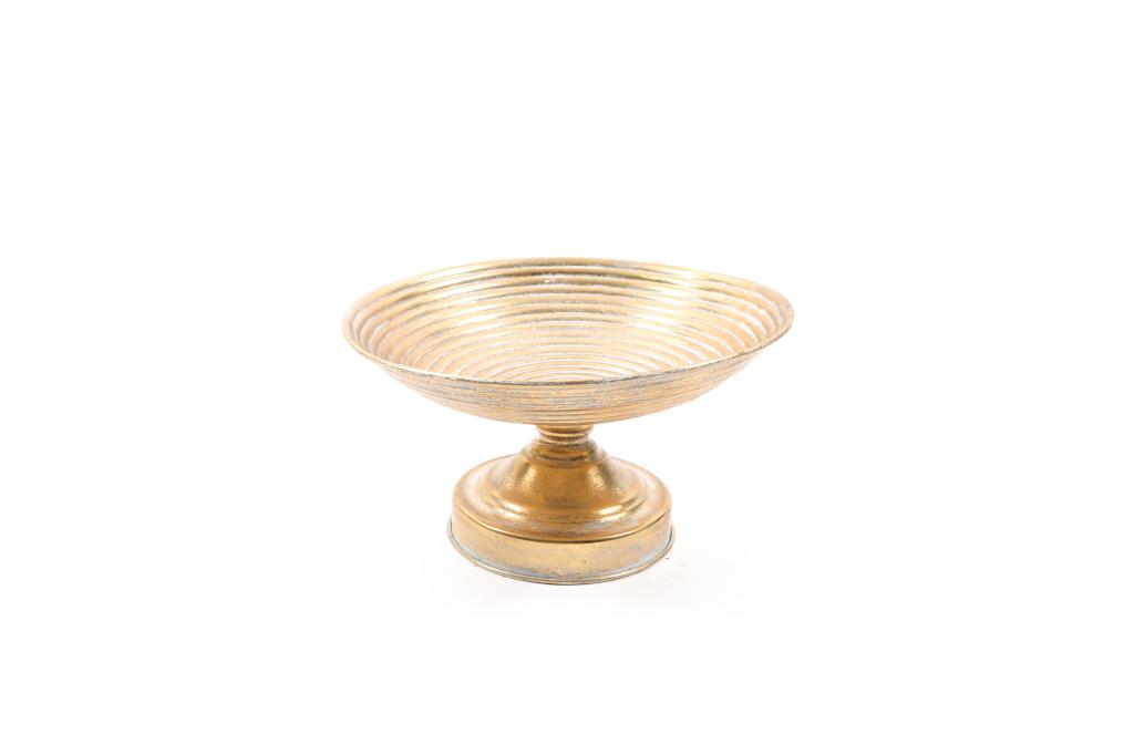 ALZATA IN METALLO BIANCO ORO DIAM.30X17CM ART.66500 - ALZATA IN METALLO BIANCO ORO DIAM.30X17CM ART.66500 -