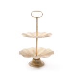 ALZATA 2 RIPIANI IN METALLO BIANCO ORO H.50XDIAM.24CM 66517 -