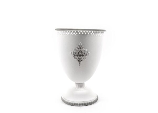 COPPA IN METALLO BIANCA DECAPPATA H.46XDIAM.32CM ART.66821