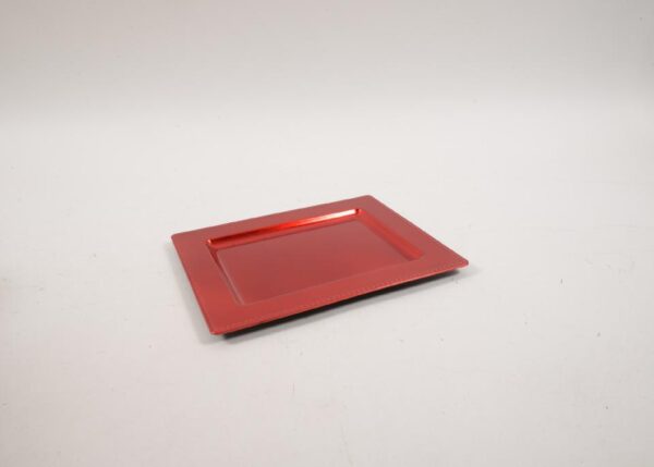 VASSOIO FOGLIA ORO ROSSO IN PLASTICA 31.5X25X1.5CM 87482 -