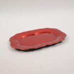 VASSOIO FOGLIA ORO ROSSO IN PLASTICA 38X26.5X2CM 87499 -