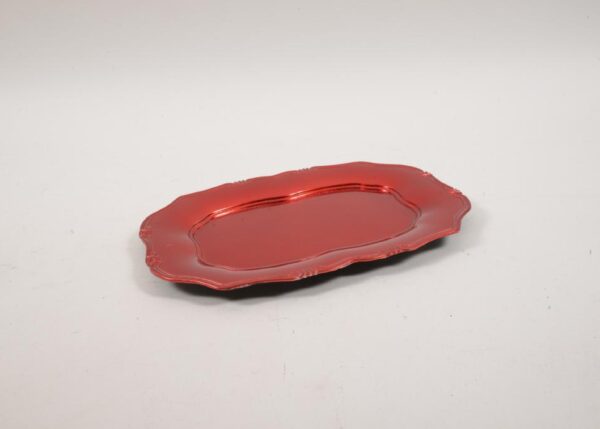 VASSOIO FOGLIA ORO ROSSO IN PLASTICA 38X26.5X2CM 87499 -