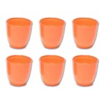 BICCHIERI VETRO RIGATO ORANGE OPACO "ELEGANT" SET 6PZ ML 295 CM 8,5X8,5 ART.09610 -