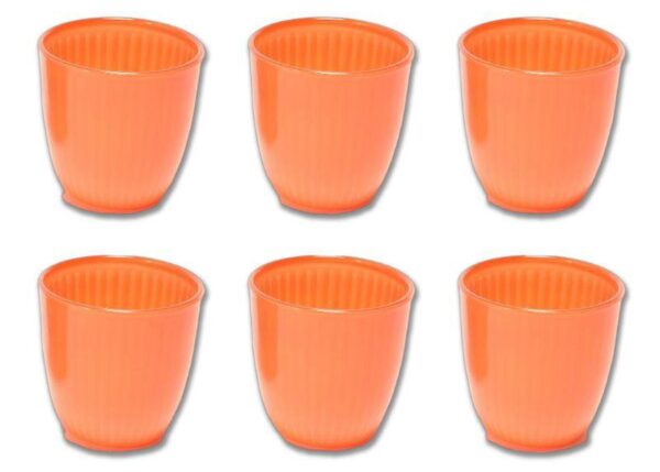 BICCHIERI VETRO RIGATO ORANGE OPACO "ELEGANT" SET 6PZ ML 295 CM 8,5X8,5 ART.09610 -