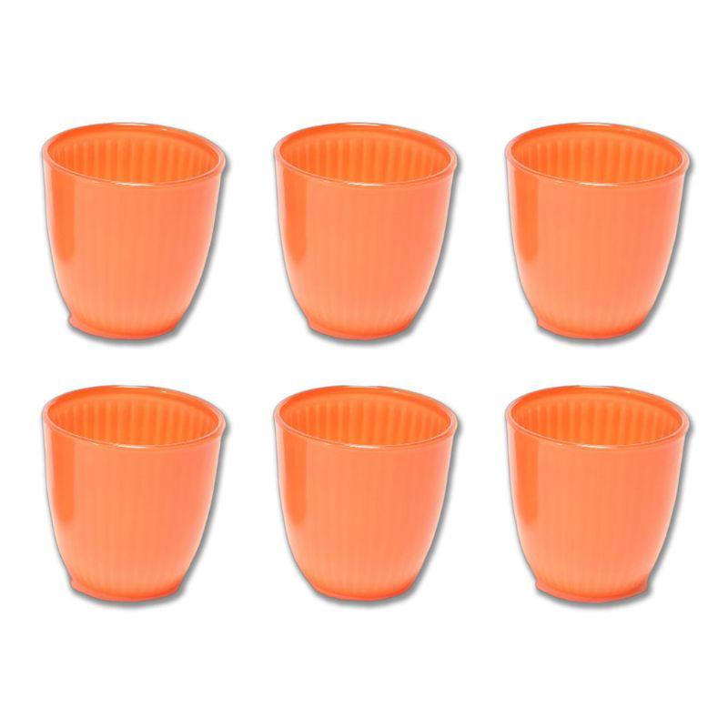 BICCHIERI VETRO RIGATO ORANGE OPACO "ELEGANT" SET 6PZ ML 295 CM 8,5X8,5 ART.09610 - BICCHIERI VETRO RIGATO ORANGE OPACO "ELEGANT" SET 6PZ ML 295 CM 8,5X8,5 ART.09610 -