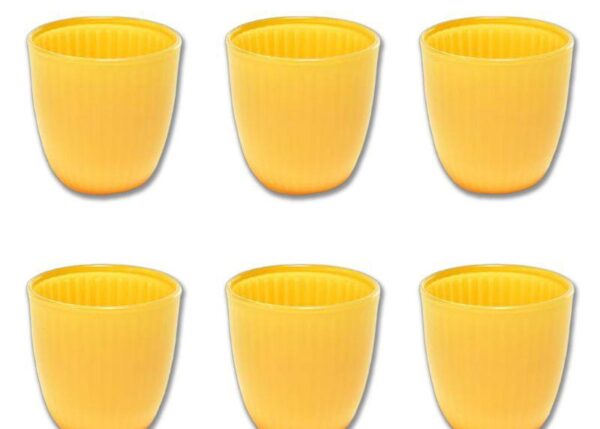 BICCHIERI VETRO RIGATO YELLOW OPACO "ELEGANT" SET 6PZ ML 295 CM 8,5X8,5 ART.09696 -