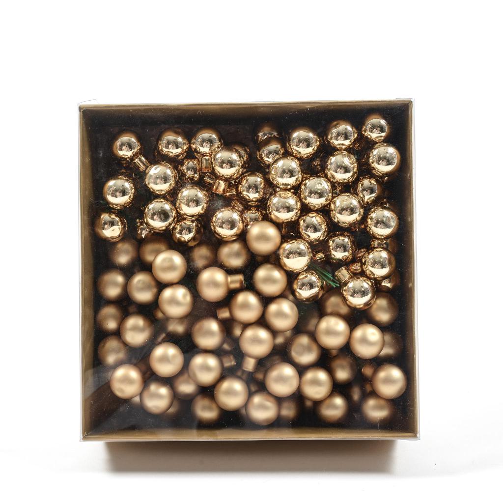 PALLINE DI NATALE DIAM. 2CM CONF. 144PZ ORO LUCIDO E OPACO ART.23449 - PALLINE DI NATALE DIAM. 2CM CONF. 144PZ ORO LUCIDO E OPACO ART.23449 -