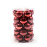 PALLE DI NATALE DIAM. 4CM CONF. 30PZ ROSSO LUCIDO E OPACO ART.23500 -
