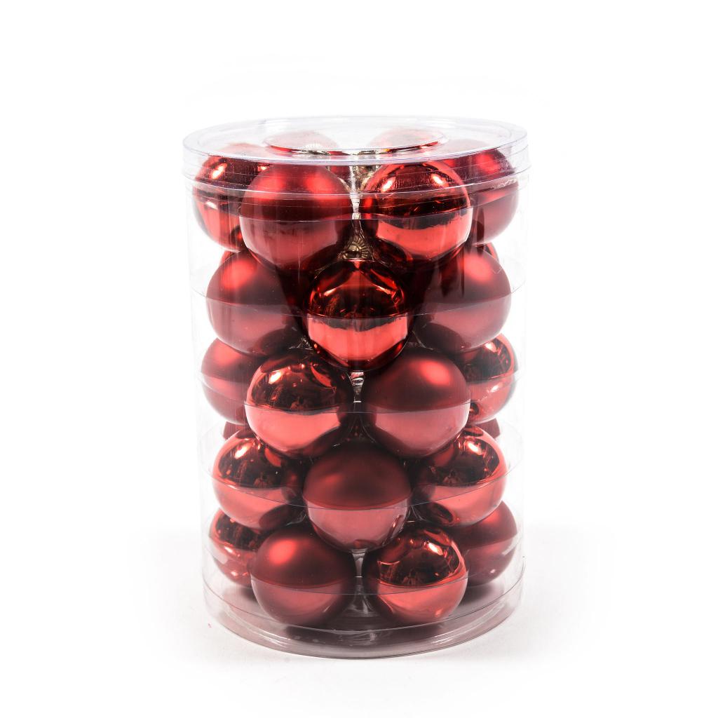 PALLE DI NATALE DIAM. 4CM CONF. 30PZ ROSSO LUCIDO E OPACO ART.23500 - PALLE DI NATALE DIAM. 4CM CONF. 30PZ ROSSO LUCIDO E OPACO ART.23500 -