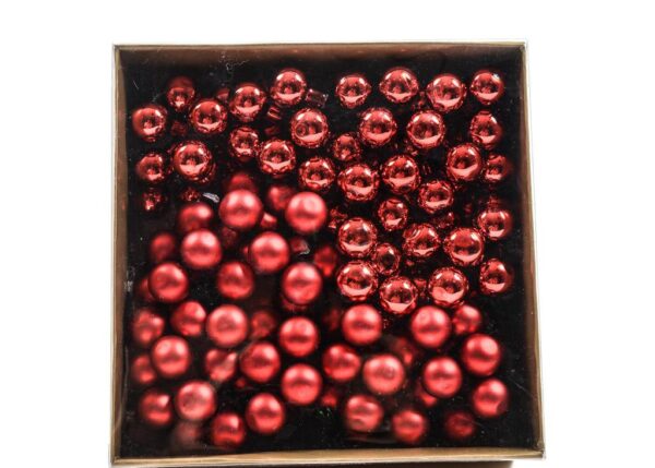 PALLINE DI NATALE DIAM. 2CM CONF. 144PZ ROSSO LUCIDO E OPACO ART.23531 -