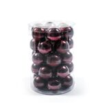 PALLE DI NATALE DIAM. 4CM CONF. 30PZ ROSSO VINO LUCIDO E OPACO ART.23685 -