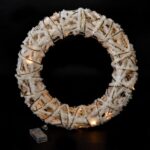 CORONA BIANCO ORO 10 LUCI LED 30X7X30CM ART.43485 -
