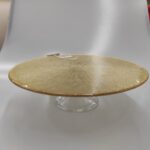 ALZATA TONDA IN VETRO " RADIUS " D CM 33 X H 11 COLORE ORO 54061 -