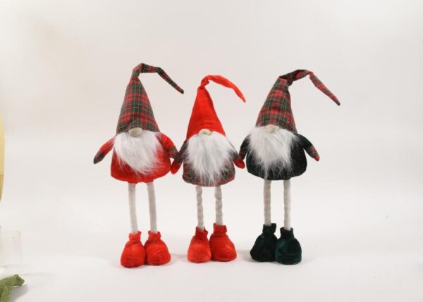 BABBO NATALE GAMBELUNGHE IN TESSUTO H.80X24X14 CM ASS.