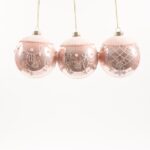 PALLA DI NATALE "SISSY PINK" IN VETRO DIAM.10CM DECORI ASS. IN ESP.ROSA 67153 -