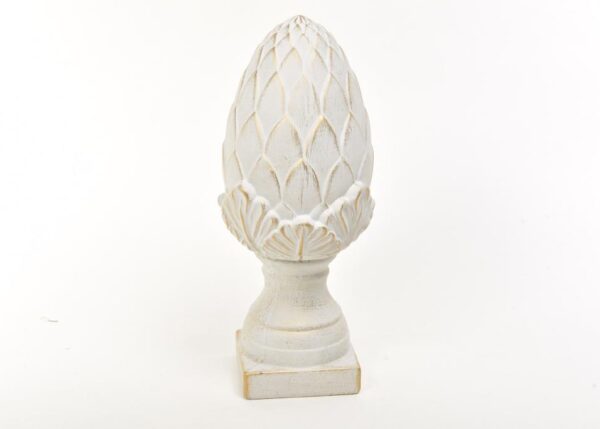 PIGNA IN TERRACOTTA "POMPEI" BIANCO ORO 16X16XH.39CM 70818 -