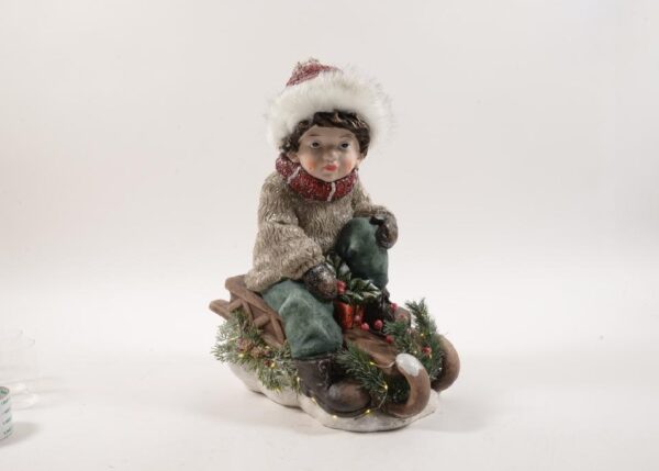 BIMBO "CAROL" SU SLITTA CON LUCI 41X24XH.55CM