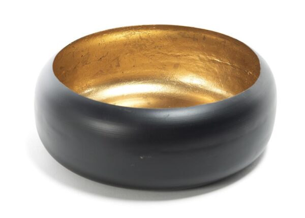 CENTROTAVOLA IN METALLO FOGLIA ORO DIAM.27XH.10CM ART.98973 -