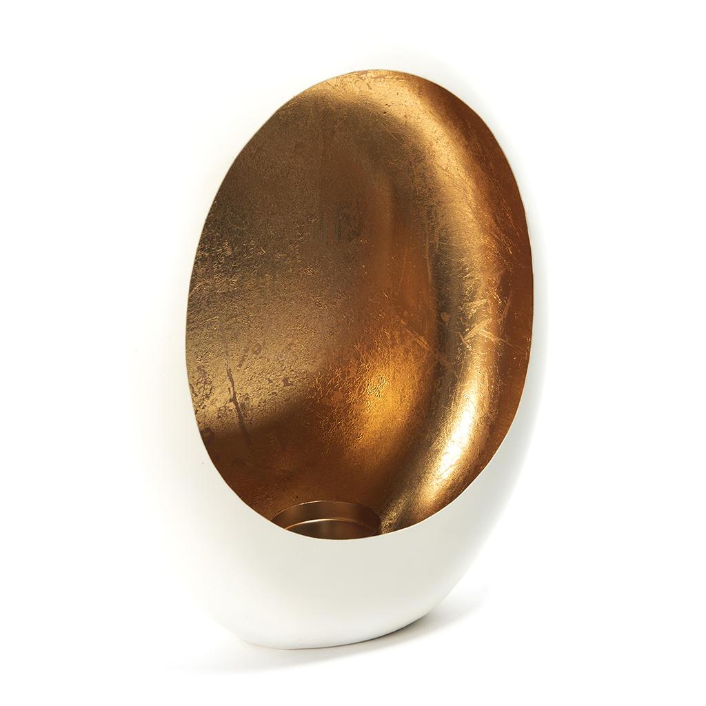 PORTACANDELA IN METALLO FOGLIA ORO 33X15XH.45CM ART.99062 - PORTACANDELA IN METALLO FOGLIA ORO 33X15XH.45CM ART.99062 -