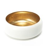 CENTROTAVOLA IN METALLO FOGLIA ORO DIAM.27XH.10CM ART.99116 -
