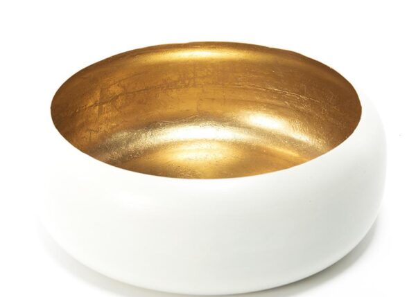 CENTROTAVOLA IN METALLO FOGLIA ORO DIAM.27XH.10CM ART.99116 -