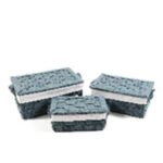 SCATOLA INTRECCIATA IN TESSUTO E METALLO C/COPERCHIO PICCOLO AZZURRO 32X20X14CM ART.11257 - 66832