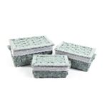 SCATOLA INTRECCIATA IN TESSUTO C/COPERCHIO PICCOLO VERDE 32X20X14CM ART.11332 - 66887