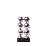 PALLE DI NATALE PLASTICA 8CM PZ.8 ARGENTO LUCIDE ART.83696