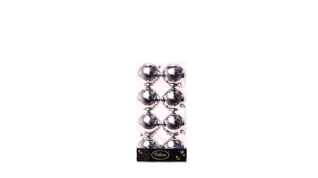 PALLE DI NATALE PLASTICA 8CM PZ.8 ARGENTO LUCIDE ART.83696 PALLE DI NATALE PLASTICA 8CM PZ.8 ARGENTO LUCIDE ART.83696
