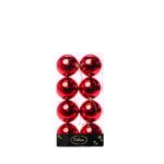 PALLE DI NATALE PLASTICA 8CM PZ.8 ROSSE LUCIDE ART.83702