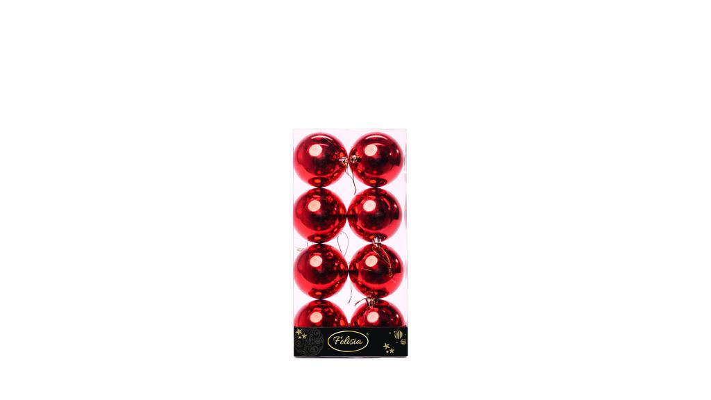 PALLE DI NATALE PLASTICA 8CM PZ.8 ROSSE LUCIDE ART.83702 PALLE DI NATALE PLASTICA 8CM PZ.8 ROSSE LUCIDE ART.83702
