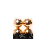 PALLE DI NATALE PLASTICA 10CM PZ.4 ORO LUCIDE ART.83726