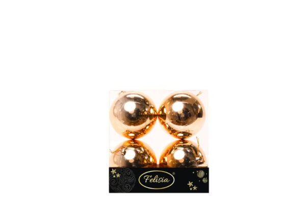 PALLE DI NATALE PLASTICA 10CM PZ.4 ORO LUCIDE ART.83726
