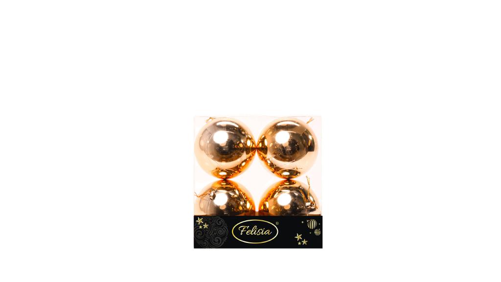 PALLE DI NATALE PLASTICA 10CM PZ.4 ORO LUCIDE ART.83726 PALLE DI NATALE PLASTICA 10CM PZ.4 ORO LUCIDE ART.83726