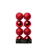 PALLE DI NATALE PLASTICA 8CM PZ.8 ROSSE GLITTERATE ART.85775