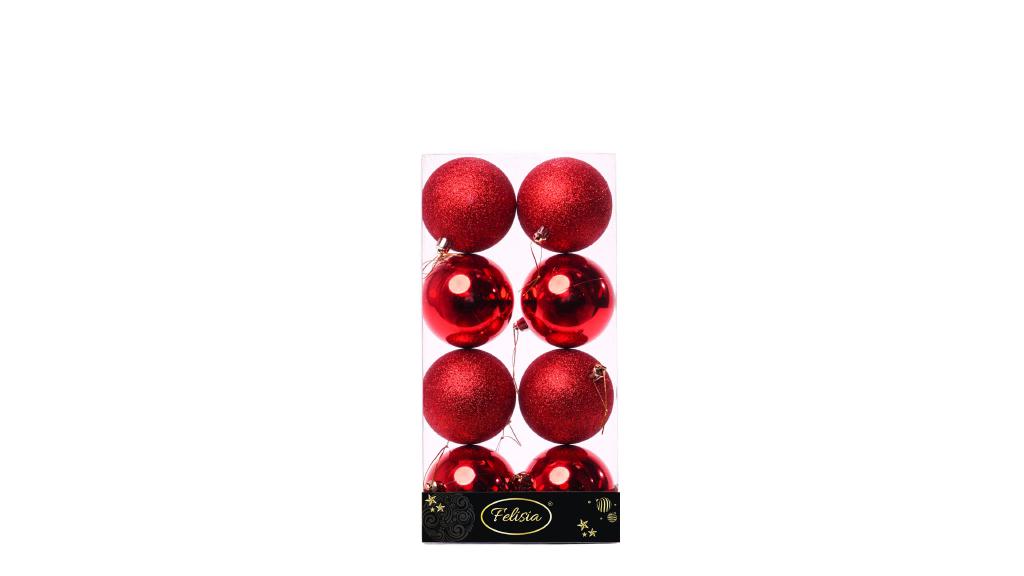 PALLE DI NATALE PLASTICA 8CM PZ.8 ROSSE GLITTERATE ART.85775 PALLE DI NATALE PLASTICA 8CM PZ.8 ROSSE GLITTERATE ART.85775