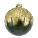 PALLA DI NATALE VETRO D.10CM ORO/VERDE