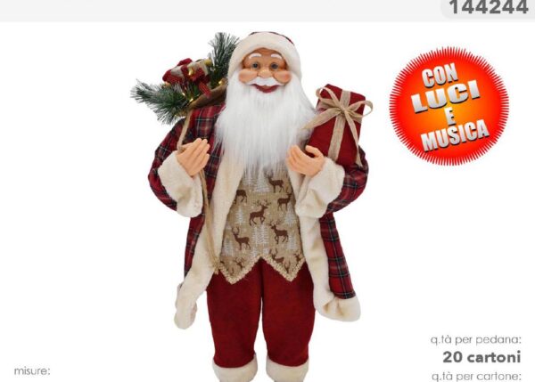 BABBO CON SACCO ROSSO SC.90CM 144244