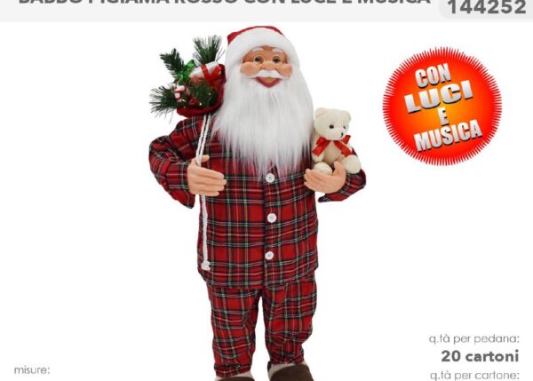 BABBO IN PIGIAMA ROSSO SC.90CM 144252
