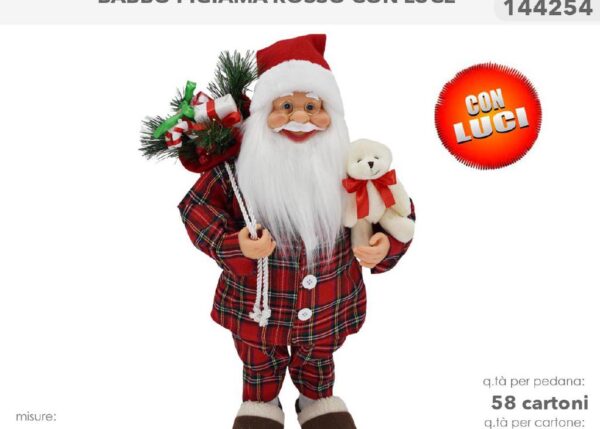 BABBO IN PIGIAMA ROSSO SC.60CM 144254