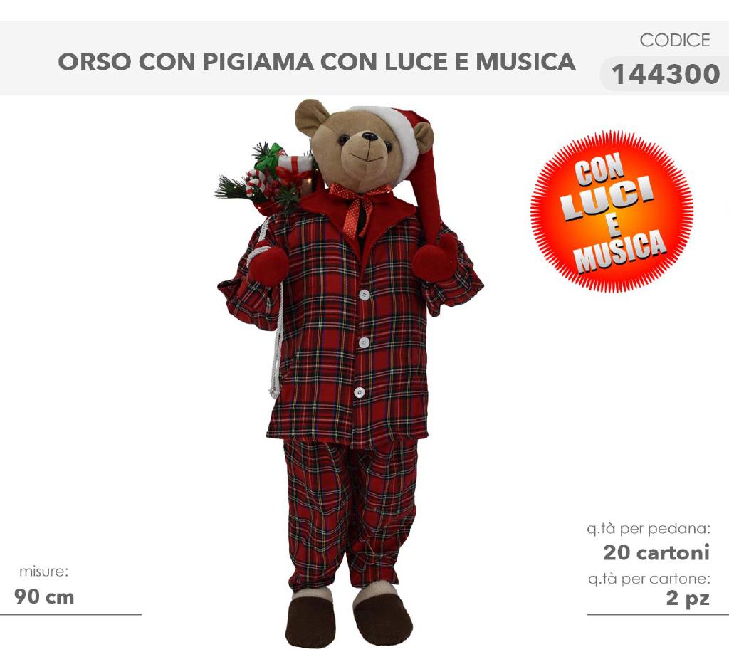 ORSO C/PIGIAM.LUCI E MUSICA 90CM 144300 ORSO C/PIGIAM.LUCI E MUSICA 90CM 144300