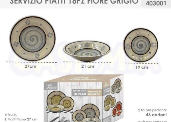 SERVIZIO PIATTI 18 PZ FIORE GR.403001