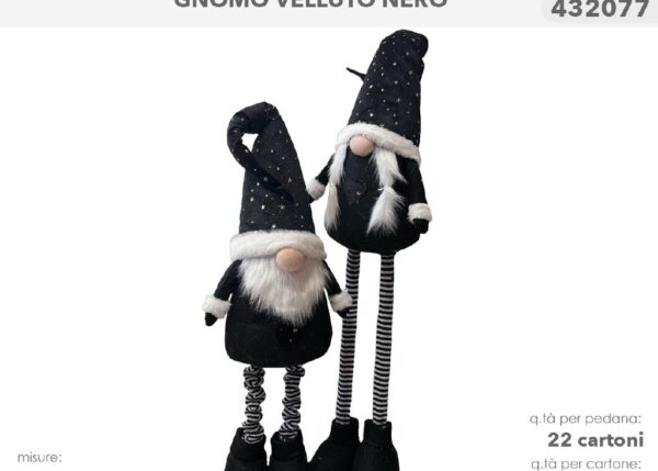 GNOMO VELLUTO NERO 130CM 432077