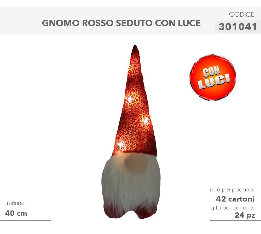 GNOMO ROSSO SE. C/LUCI 40CM 301041 GNOMO ROSSO SE. C/LUCI 40CM 301041